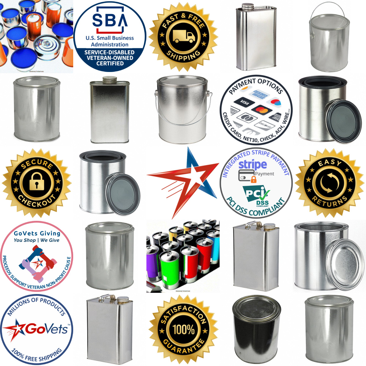A selection of Metal Cans and Paint Cans products on GoVets