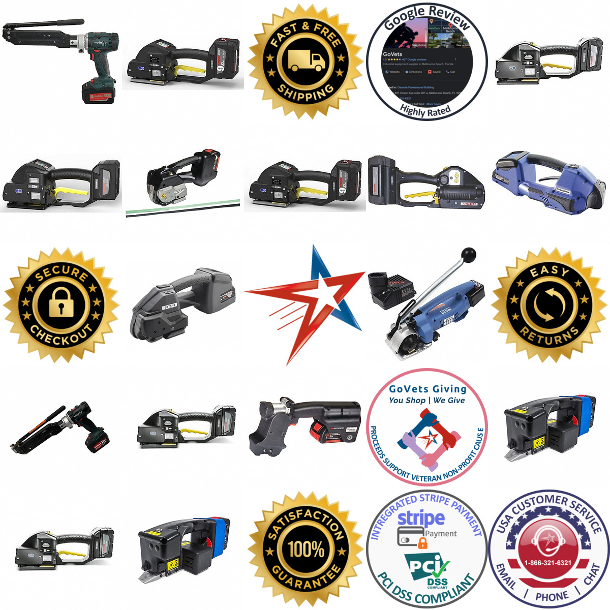 A selection of Battery Operated Strapping Sealers and Tensioners products on GoVets