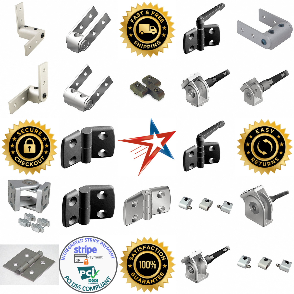 A selection of t Slot Framing System Hinges and Pivots products on GoVets