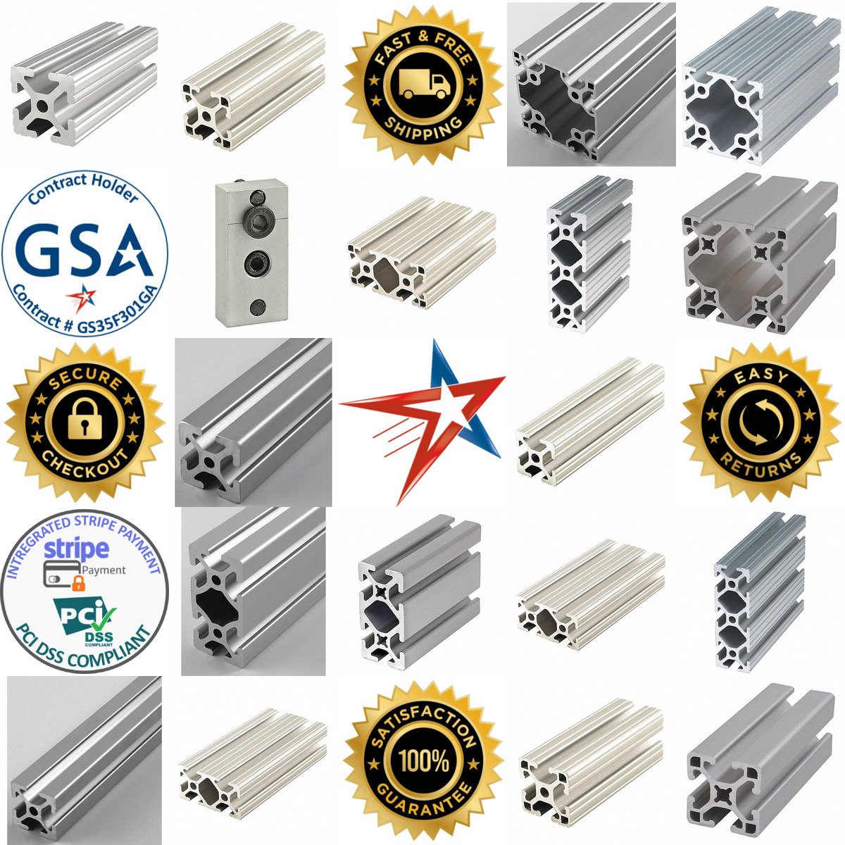 A selection of t Slot Framing System Profiles products on GoVets