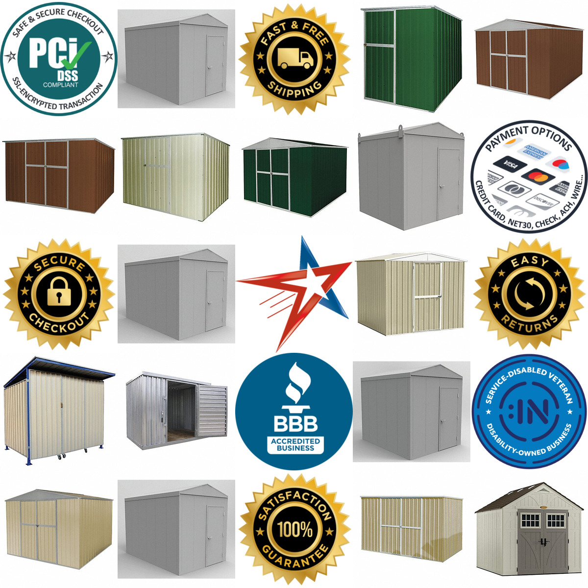A selection of Storage Sheds products on GoVets