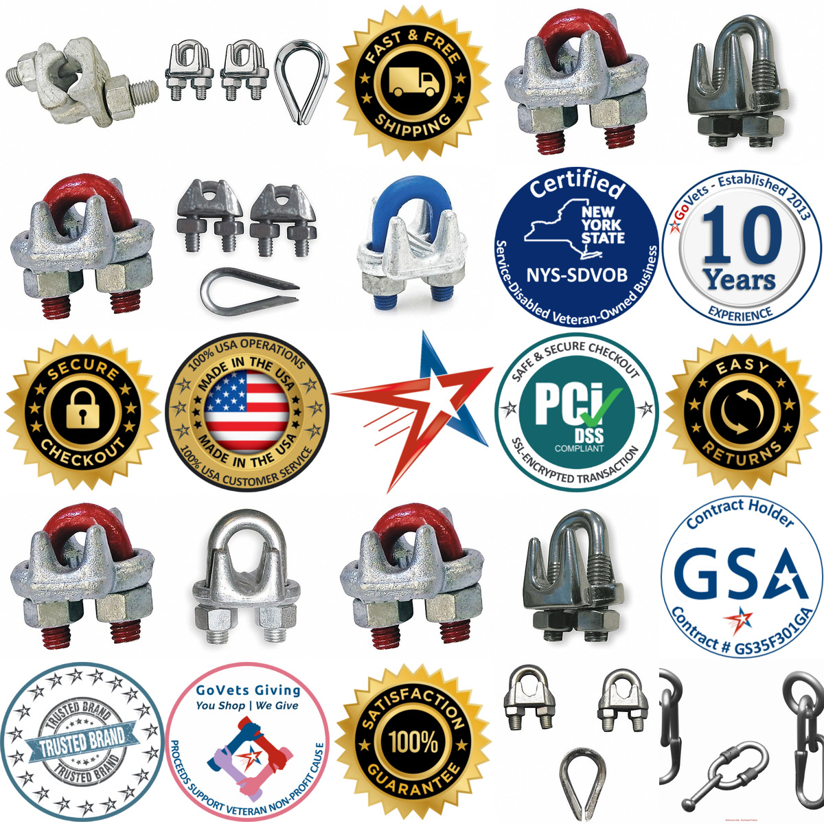 A selection of Wire Rope Clips products on GoVets