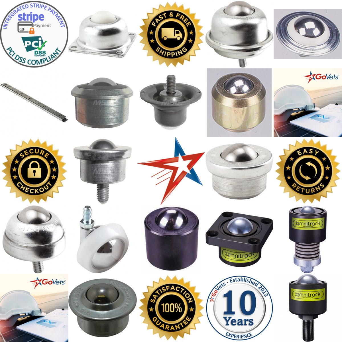 A selection of Spherical Ball Casters and Ball Transfers products on GoVets