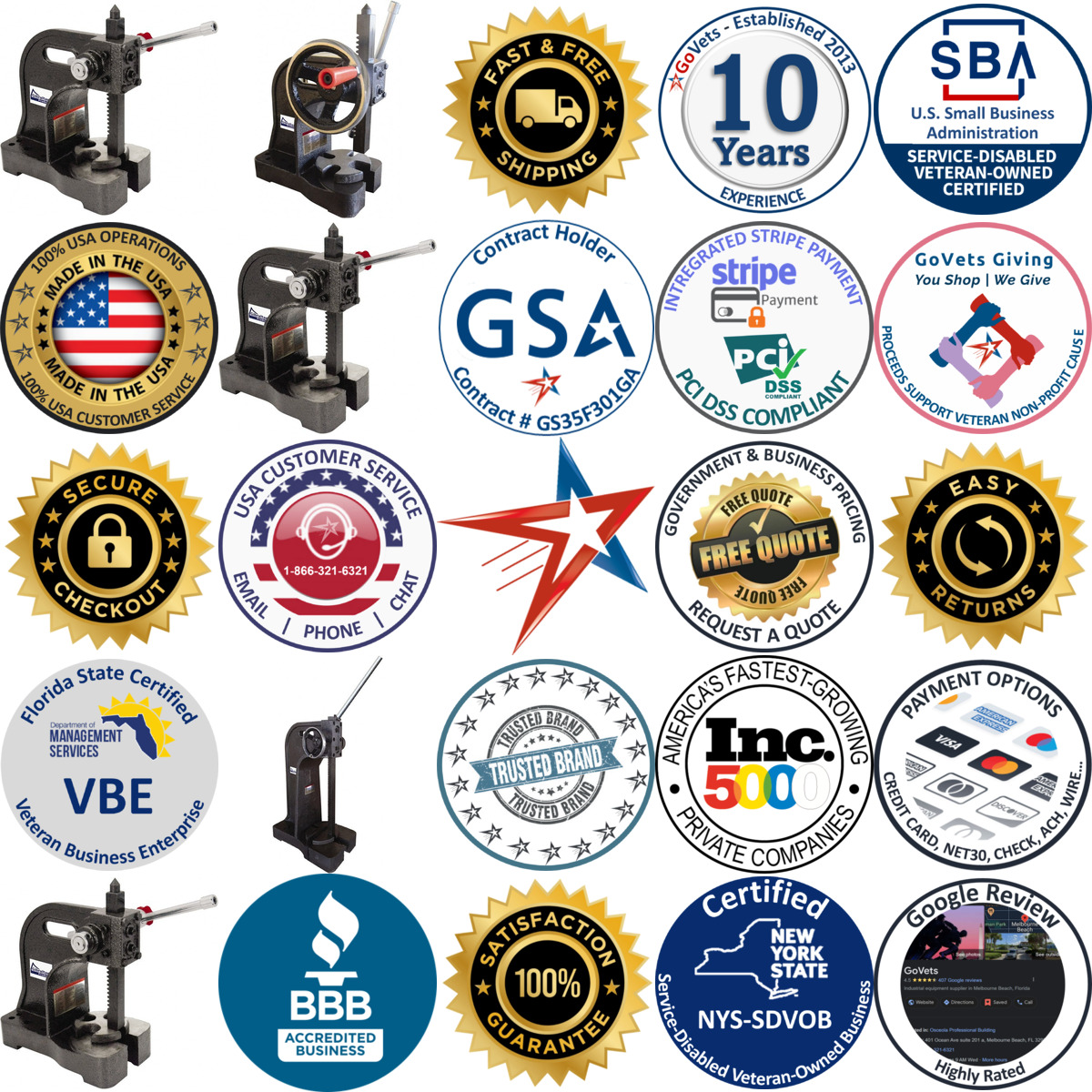 Millions of Products A selection of Gibraltar products on GoVets