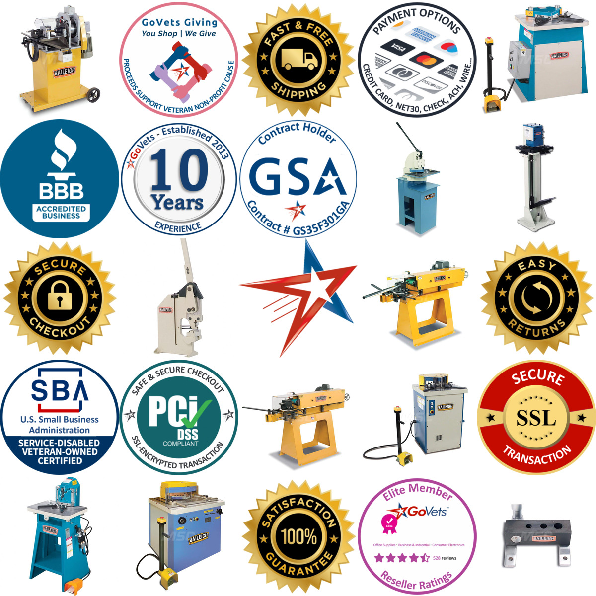 Millions of Products A selection of Baileigh products on GoVets