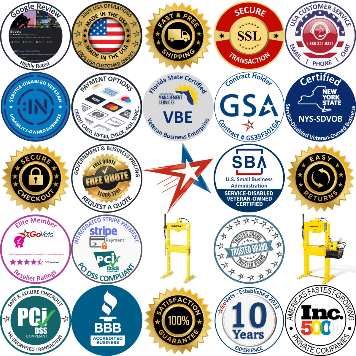 Millions of Products A selection of Enerpac products on GoVets