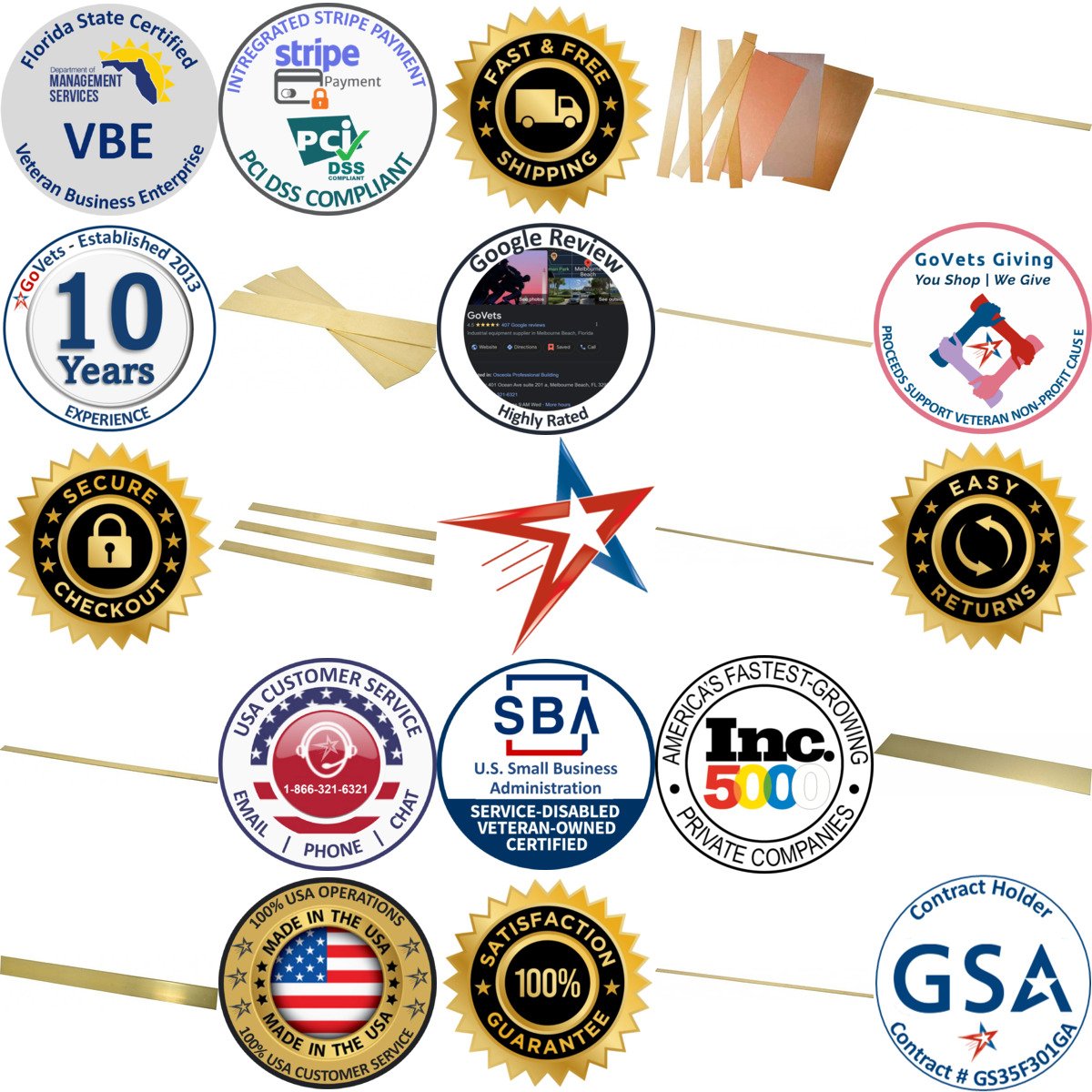 A selection of Brass Strips products on GoVets