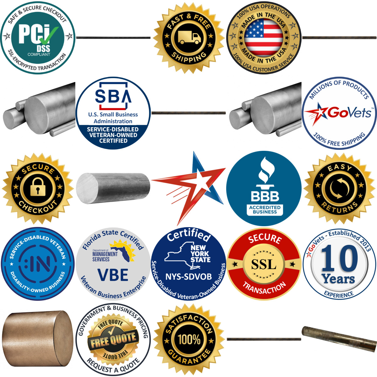 A selection of Bronze Round Rods products on GoVets