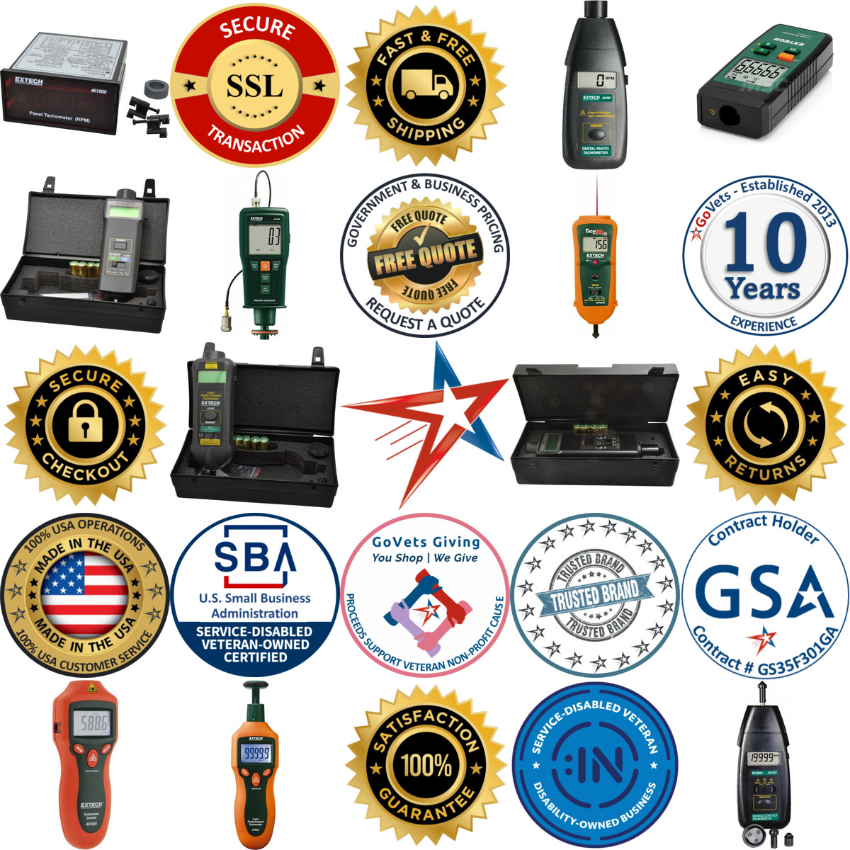 Millions of Products A selection of Extech products on GoVets