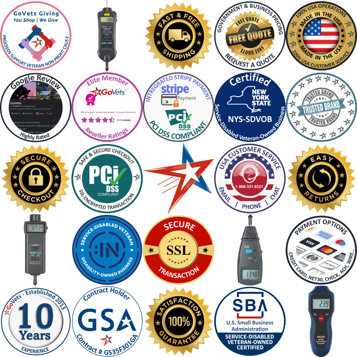 Millions of Products A selection of Reed Instruments products on GoVets