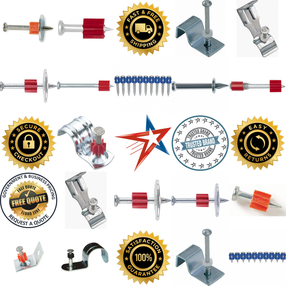 A selection of Powder Actuated Pins and Threaded Studs products on GoVets