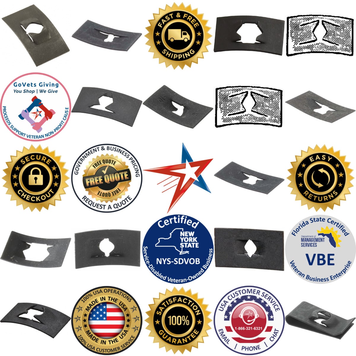 Millions of Products A selection of Rectangular and Hex Speed Nuts products on GoVets