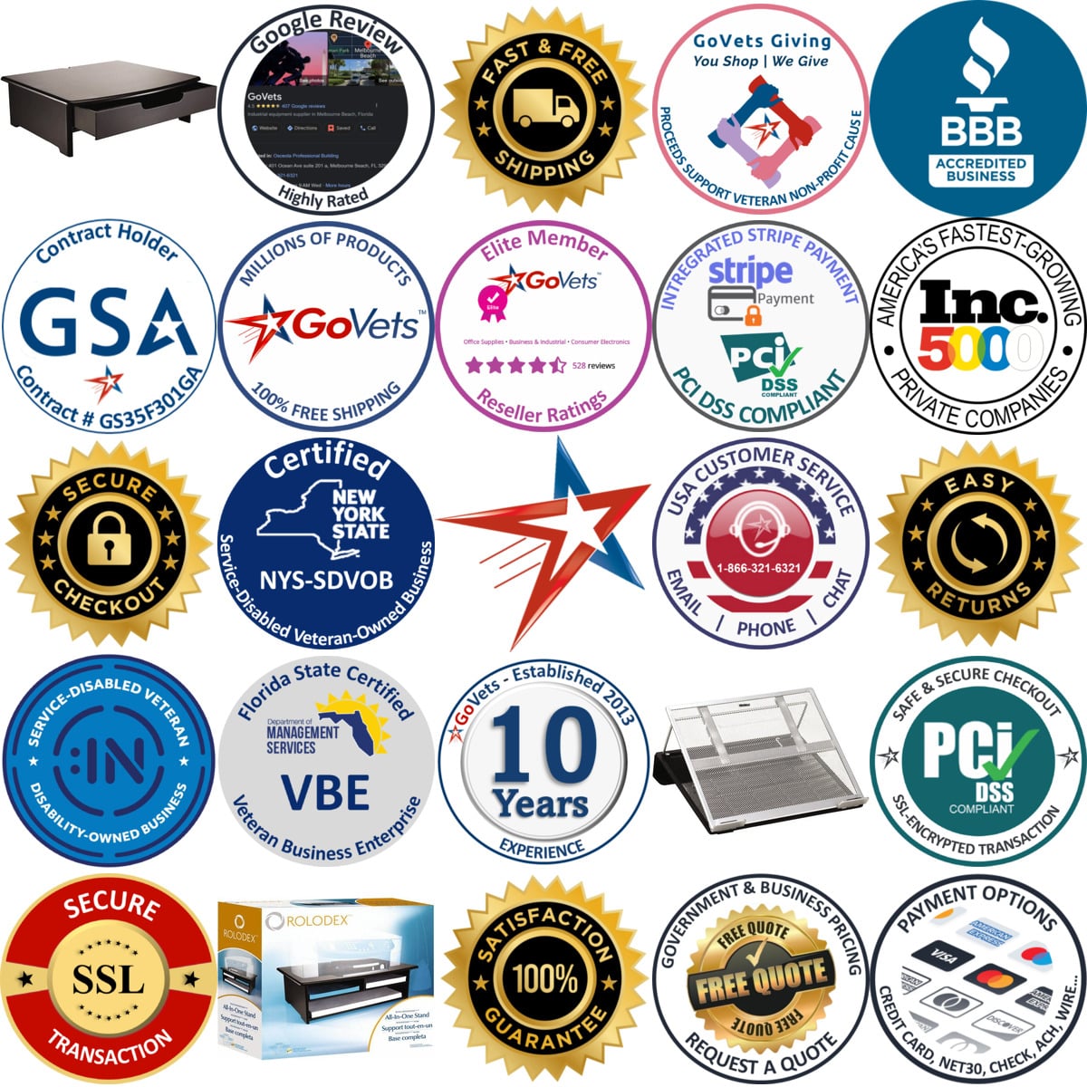 A selection of Rolodex products on GoVets