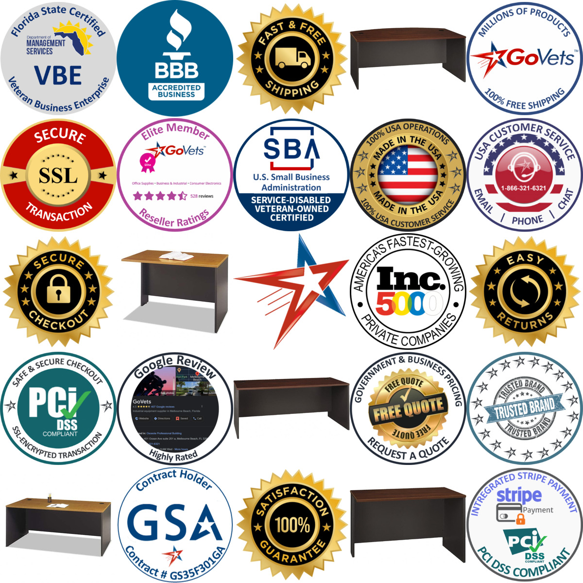 Millions of Products A selection of Bush Business Furniture products on GoVets