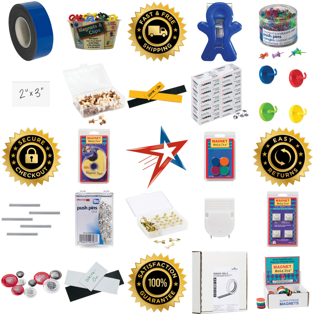 Millions of Products A selection of Magnets Tacks and Push Pins products on GoVets