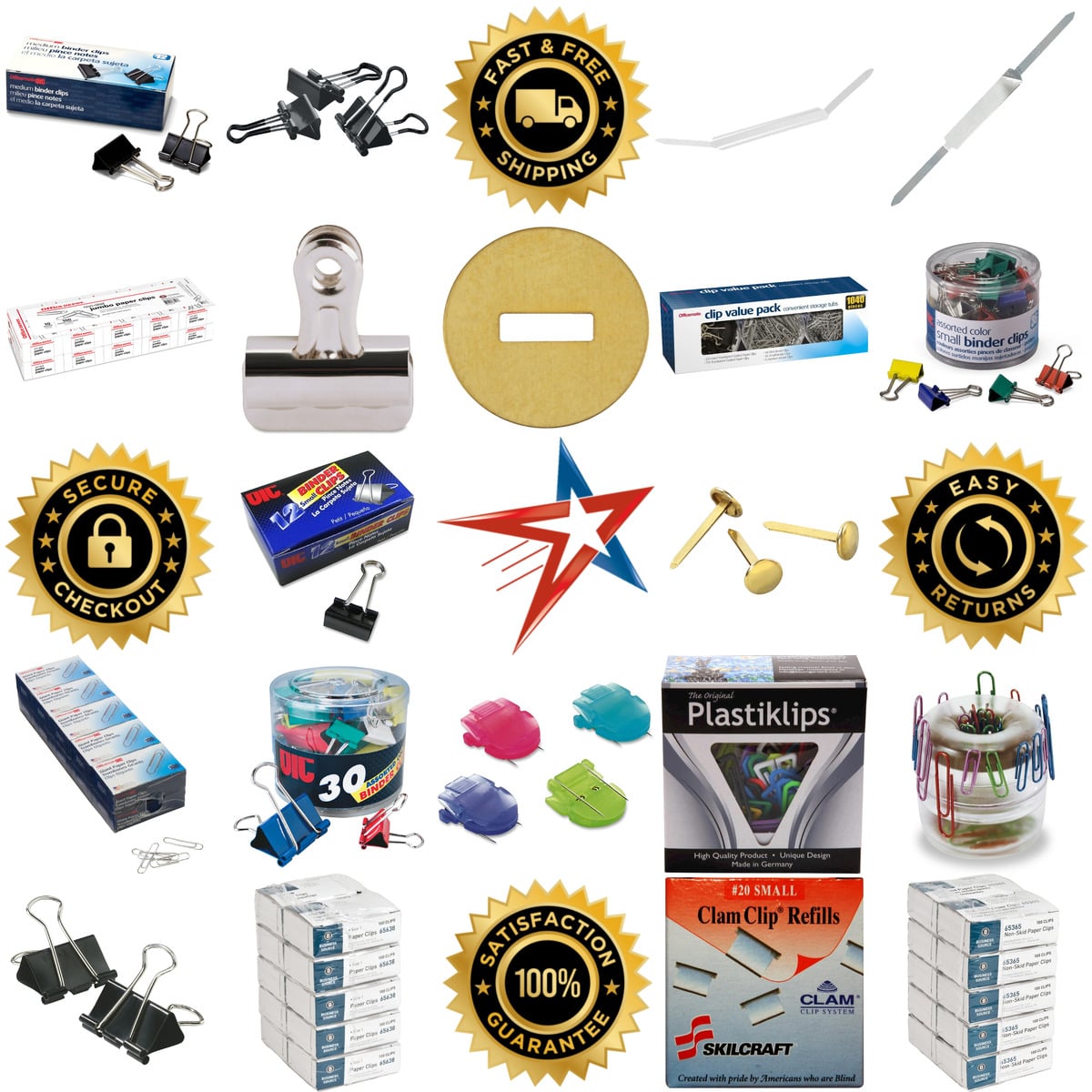 Millions of Products A selection of Paper Clips Binder Clips and Fasteners products on GoVets