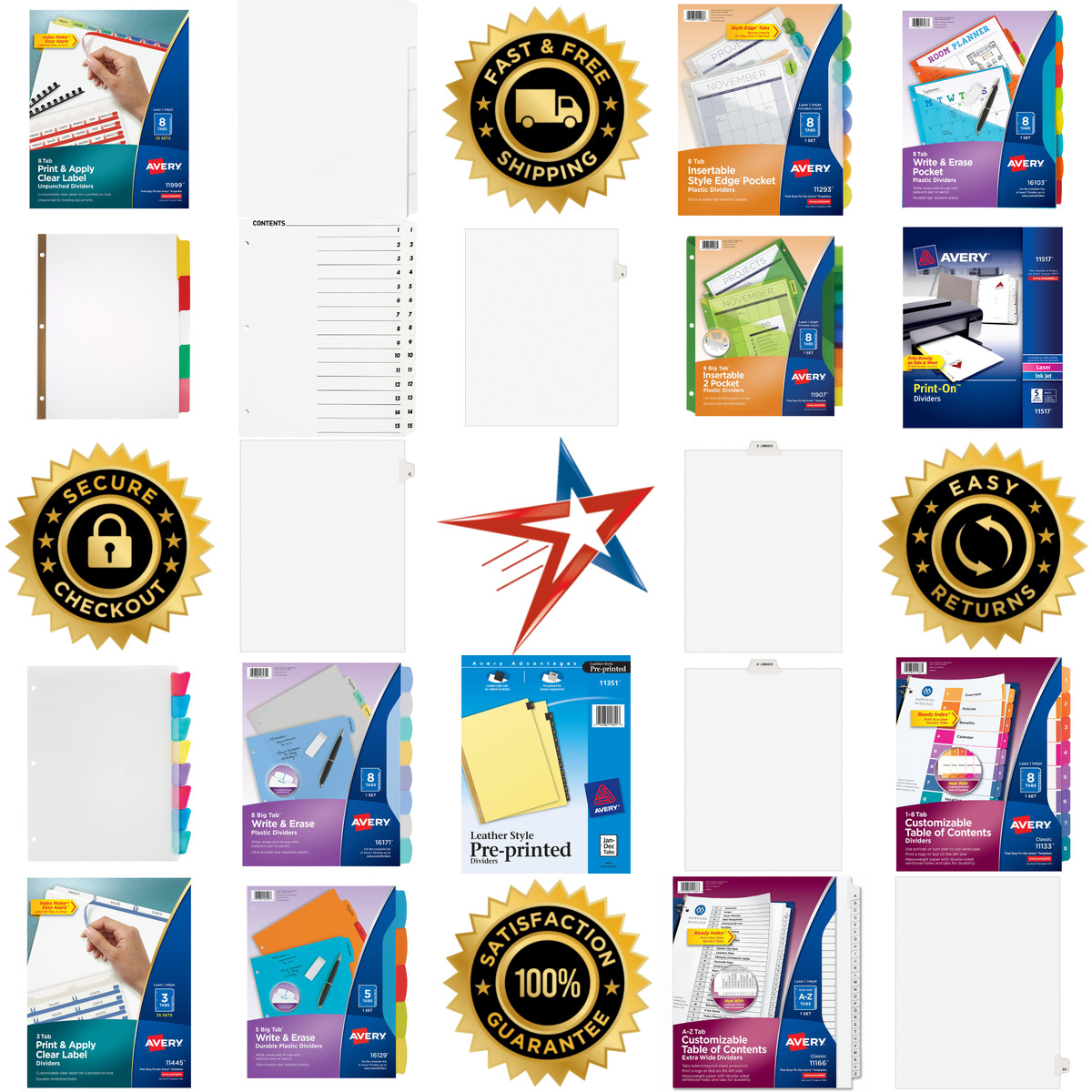 A selection of Dividers and Tabs products on GoVets