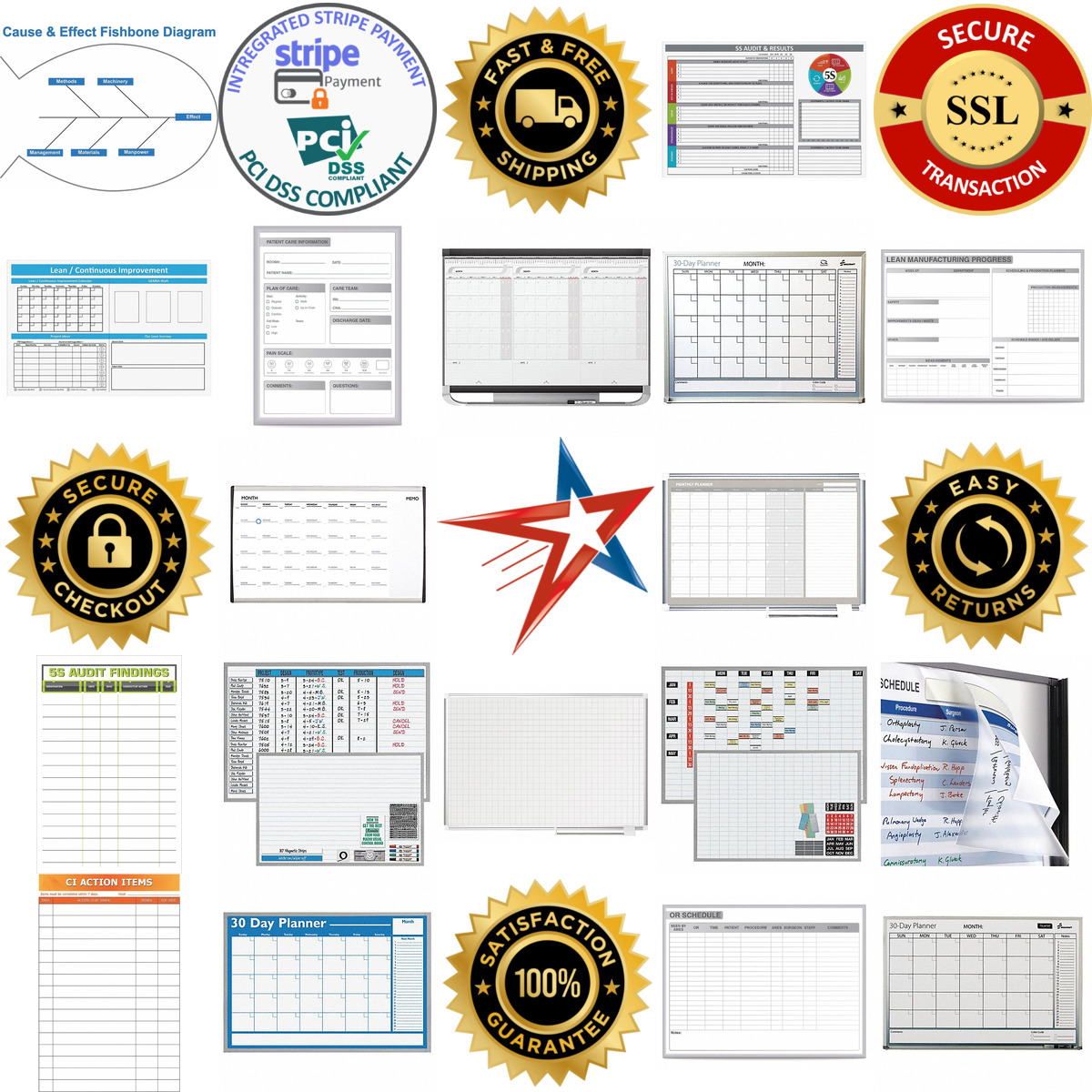 A selection of Dry Erase Calendar and Planning Boards products on GoVets