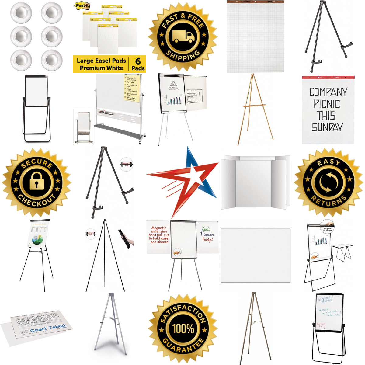 Millions of Products A selection of Easels and Easel Pads products on GoVets