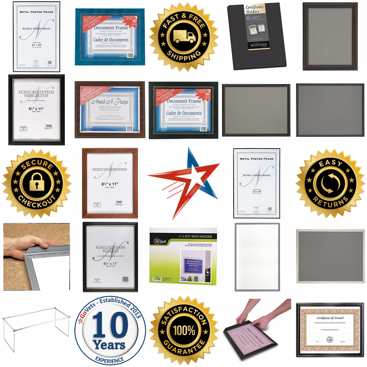 A selection of Document and Poster Frames products on GoVets