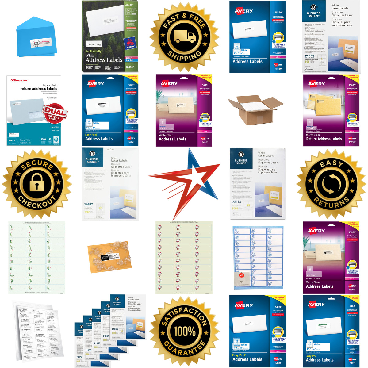 A selection of Address Labels products on GoVets