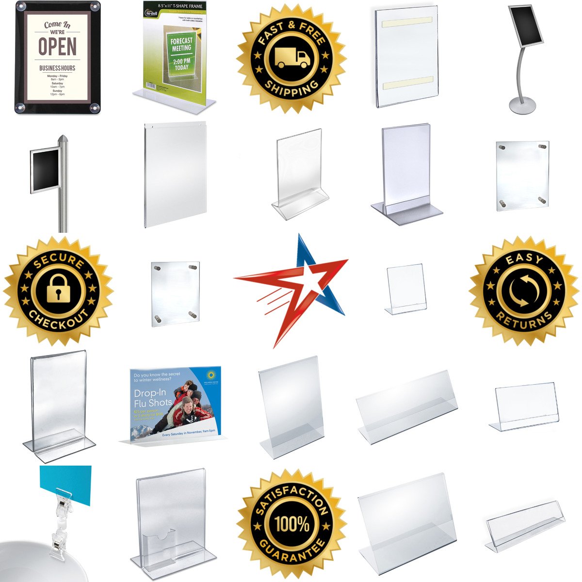 A selection of Retail Sign Holders products on GoVets