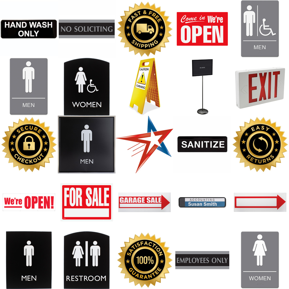 A selection of Retail Signs products on GoVets