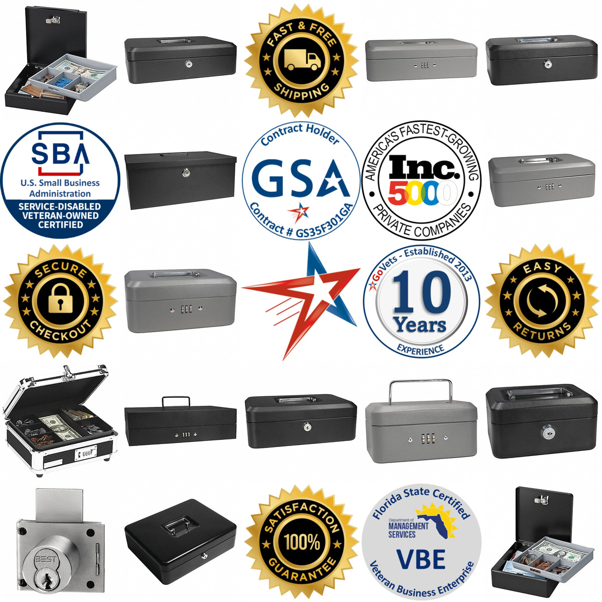 A selection of Cash Boxes products on GoVets