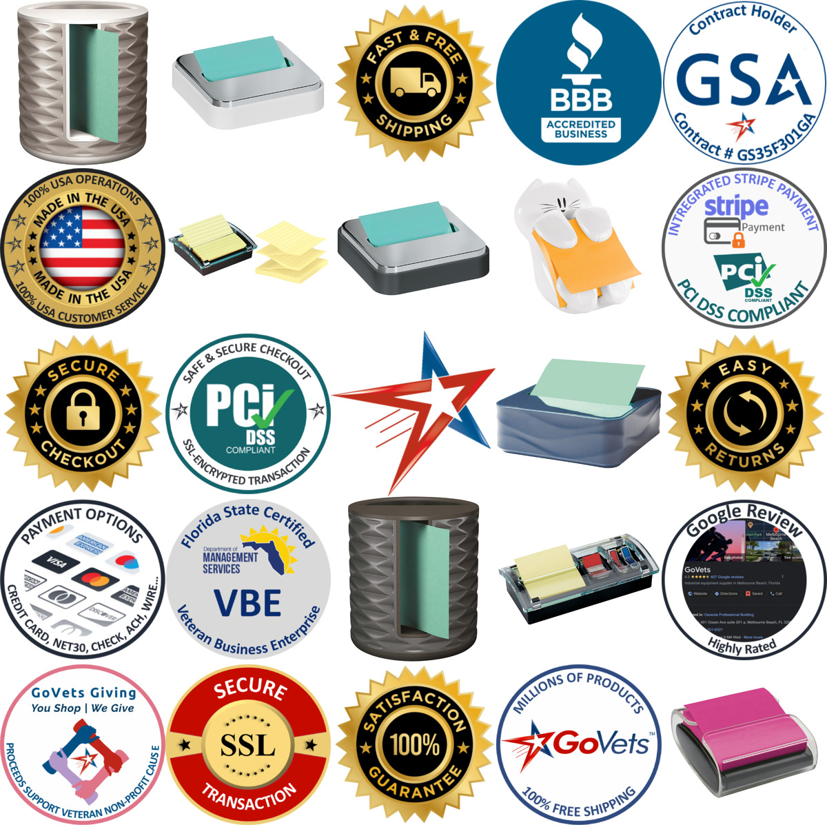 Millions of Products A selection of Note Dispensers products on GoVets