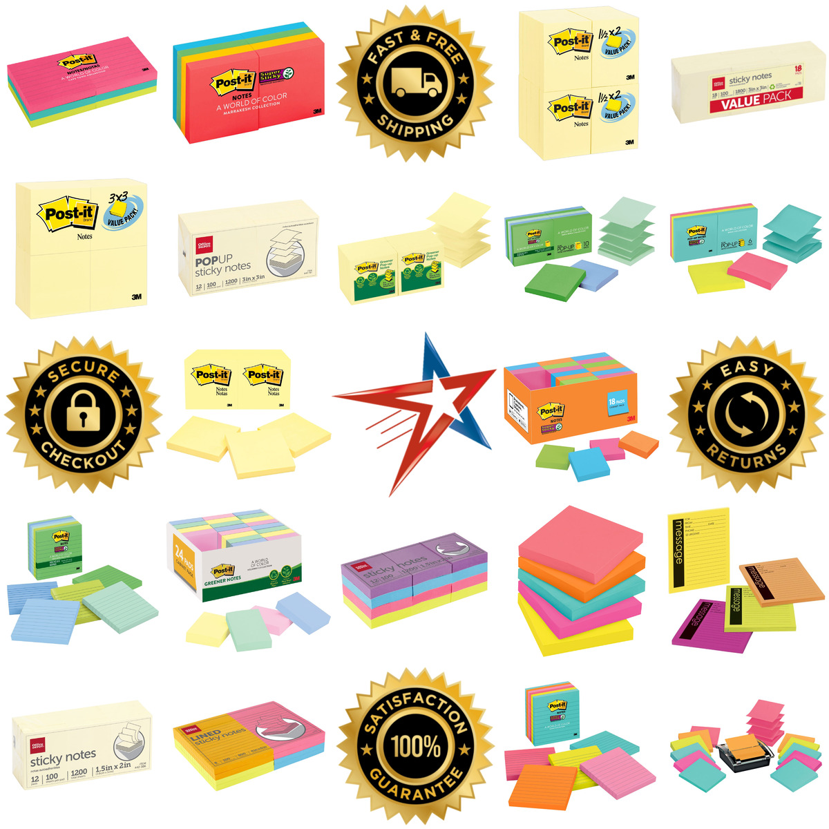 A selection of Sticky Notes products on GoVets