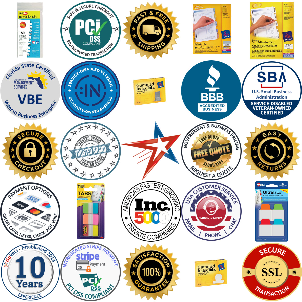 Millions of Products A selection of Sticky Tabs products on GoVets
