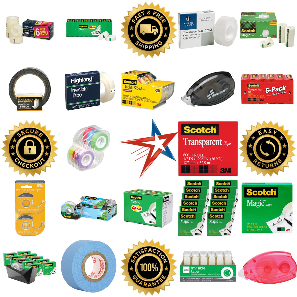 Millions of Products A selection of Office Tape products on GoVets