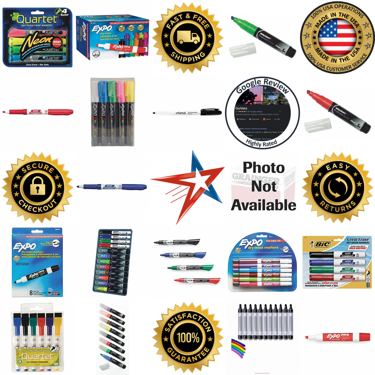 A selection of Wet and Dry Erase Markers products on GoVets