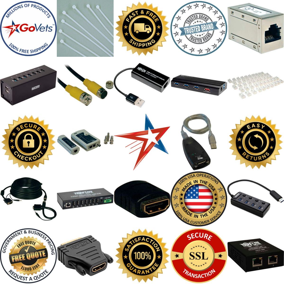 Millions of Products A selection of Cable Connectors and Adapters products on GoVets