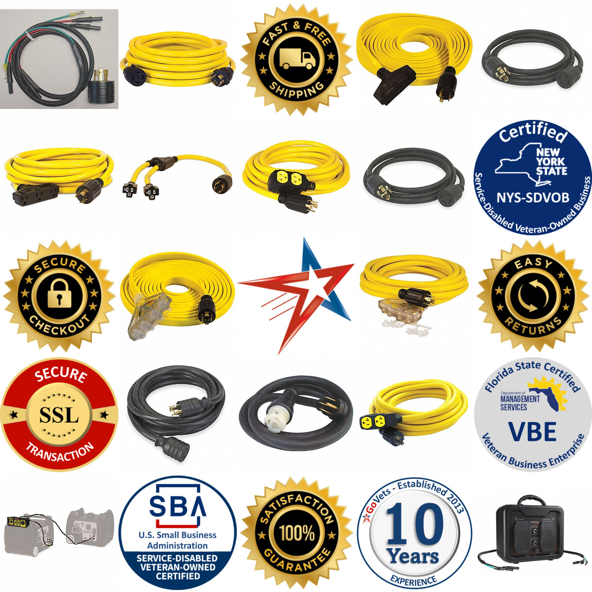 A selection of Portable Generator Power Cords products on GoVets