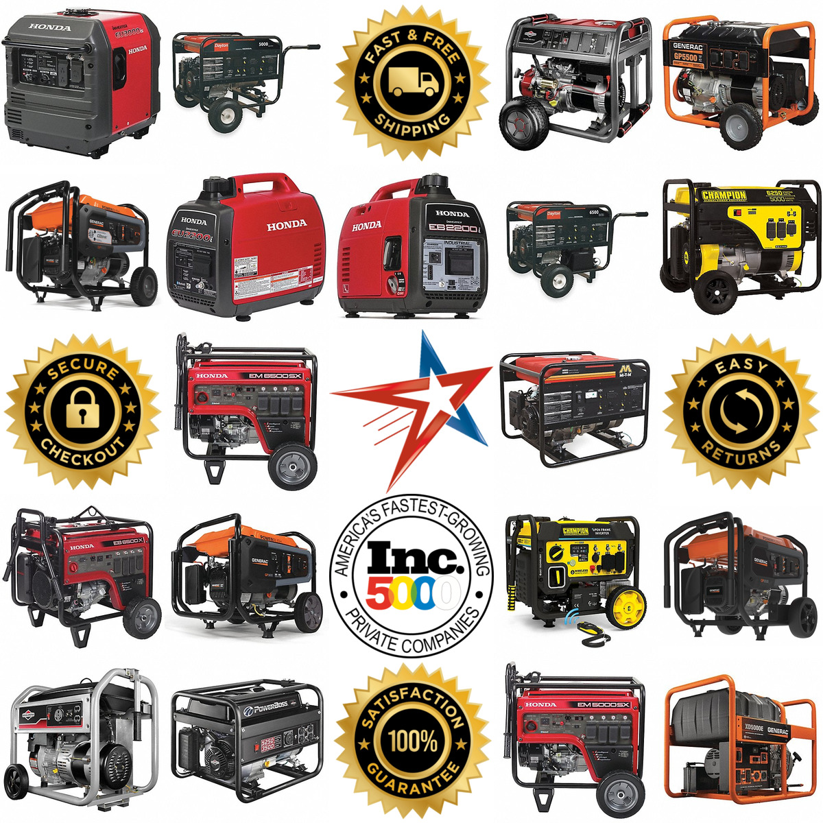 A selection of Portable and Inverter Generators products on GoVets