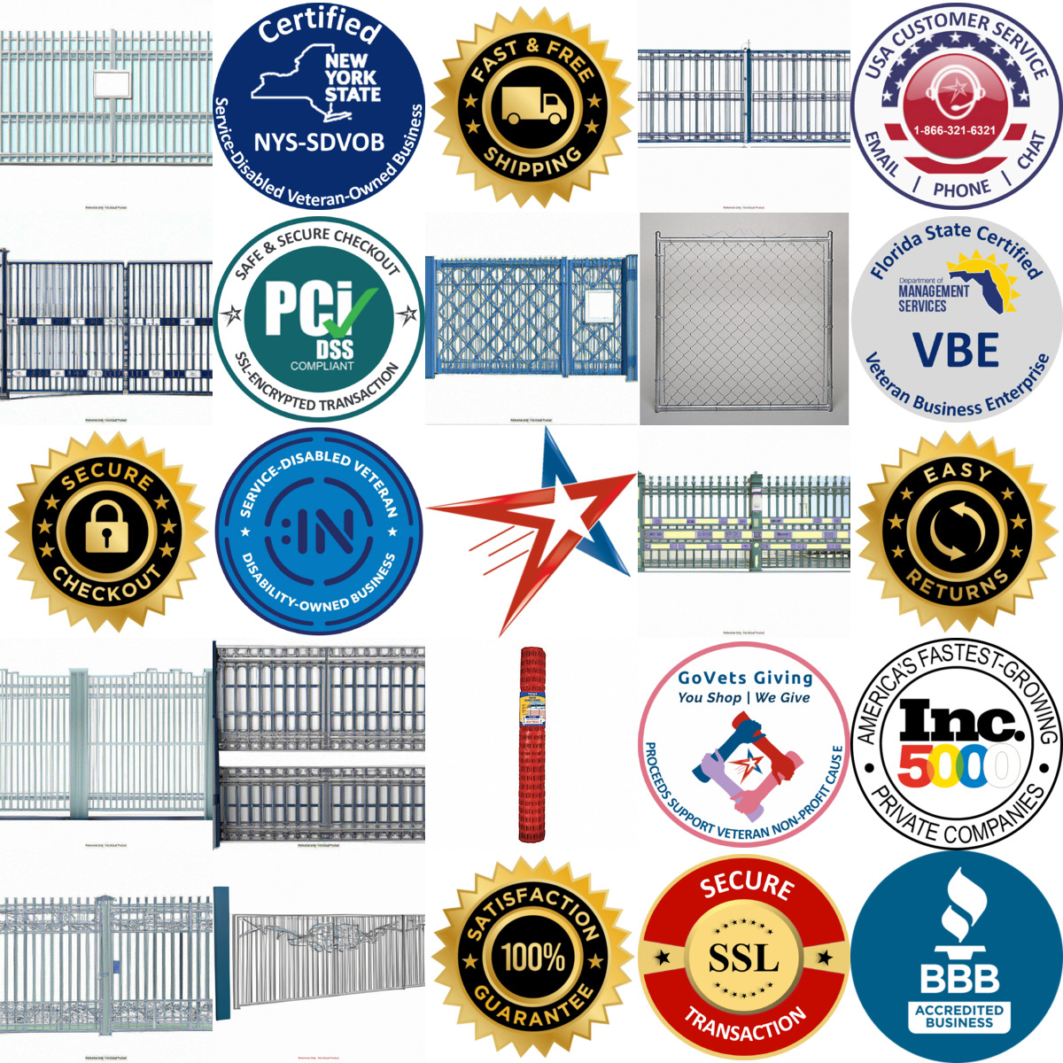 A selection of Fence Gates products on GoVets