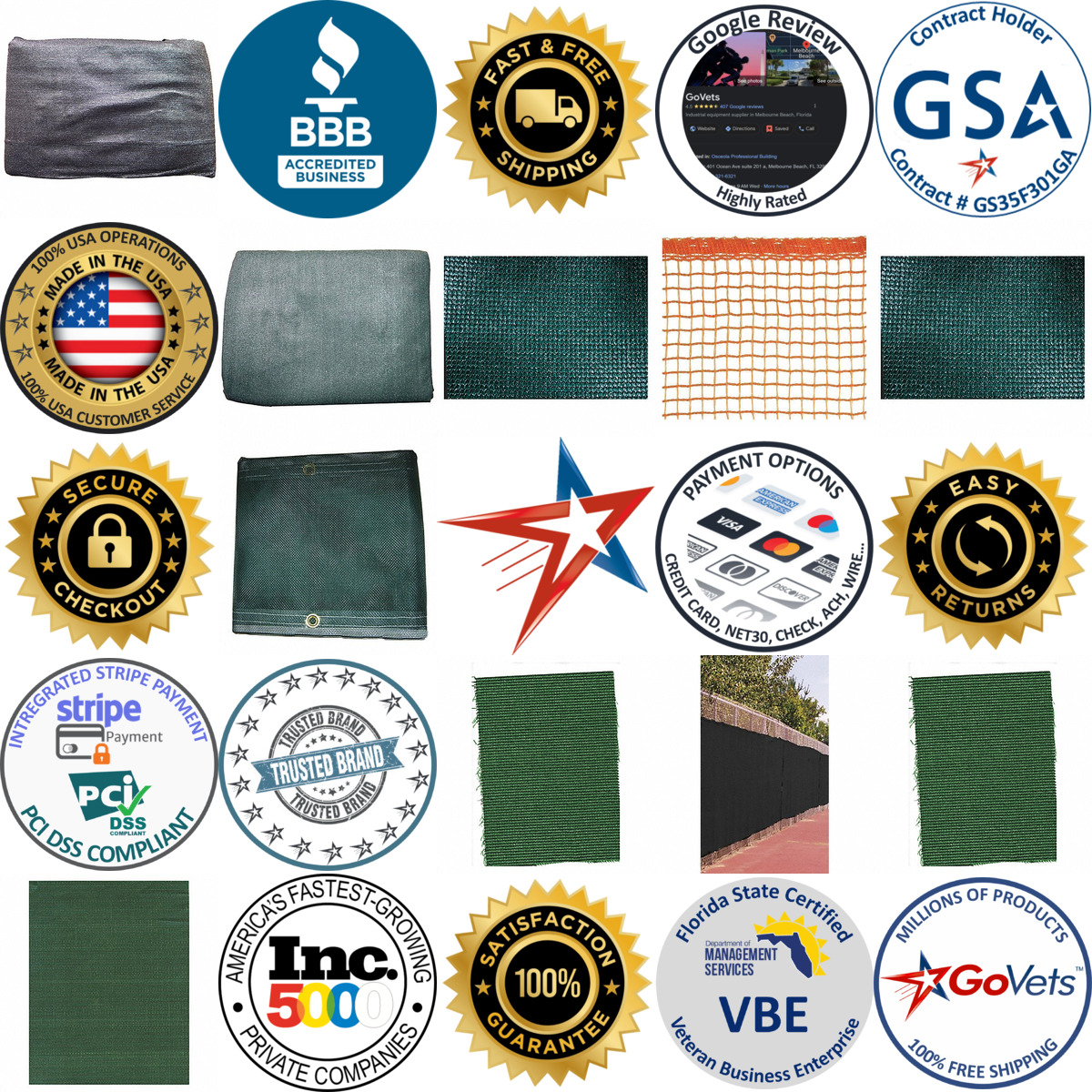 A selection of Windscreen and Fence Privacy Screens products on GoVets