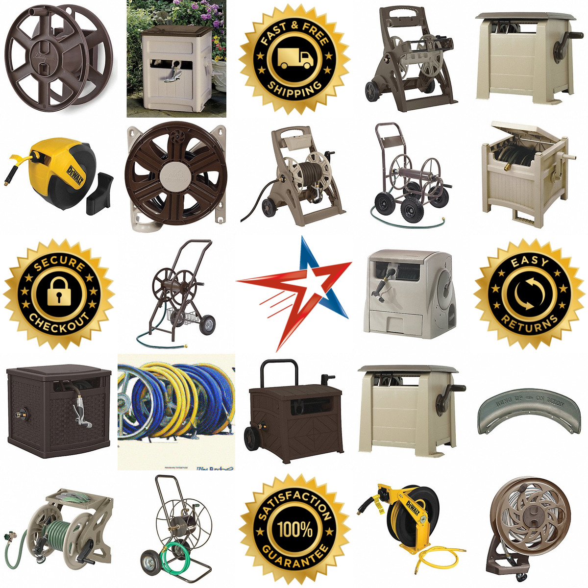 A selection of Hand Crank Garden Hose Reels Without Hose products on GoVets