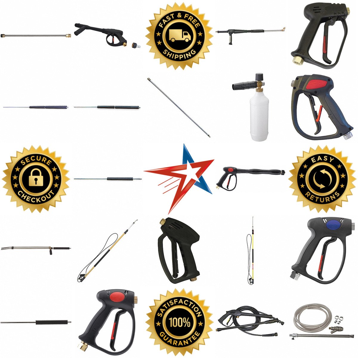 A selection of Pressure Washer Spray Guns and Wands products on GoVets