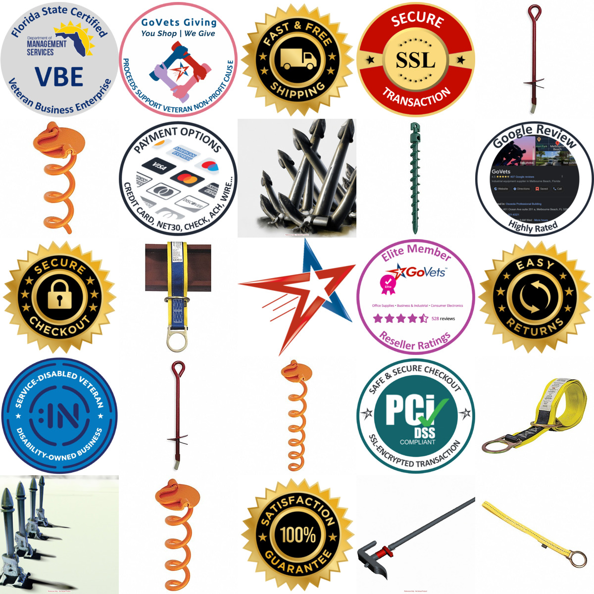 A selection of Earth Anchors products on GoVets