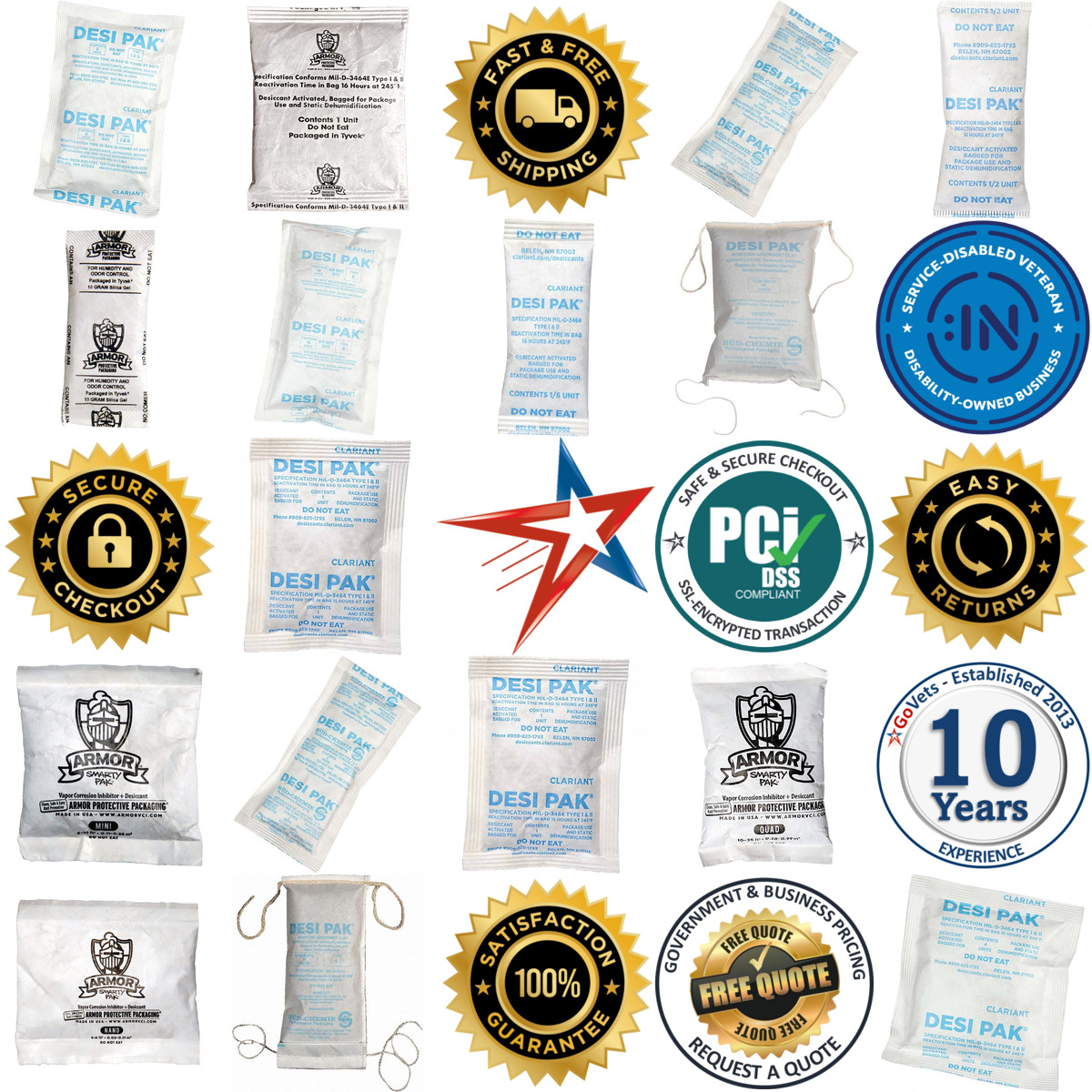 A selection of Armor Protective Packaging products on GoVets