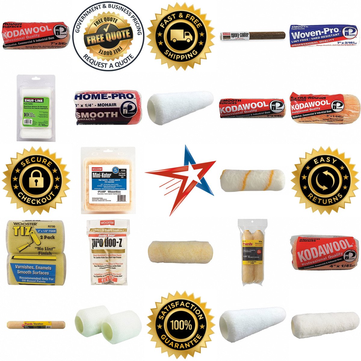 A selection of Paint Roller Covers products on GoVets