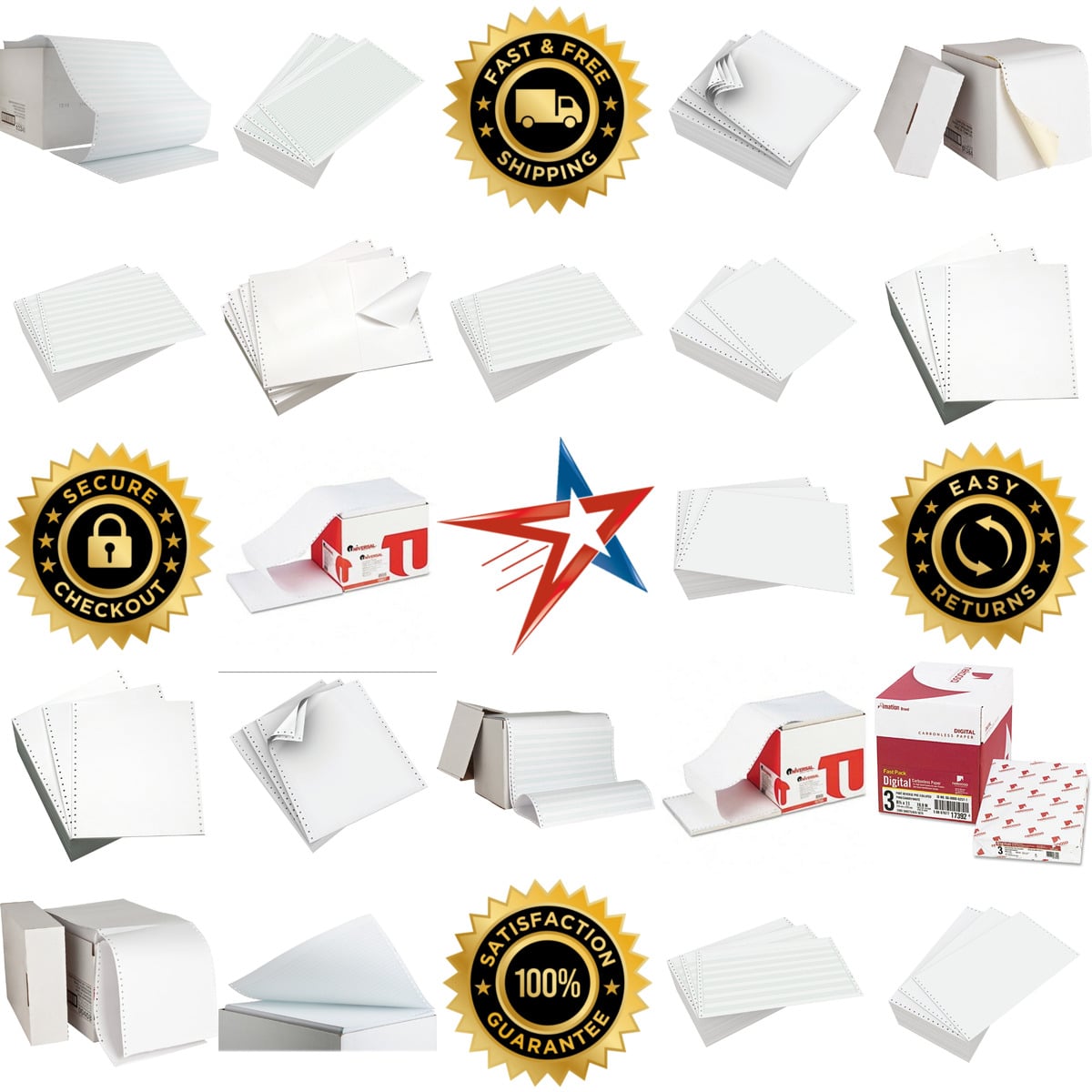 Millions of Products A selection of Continuous Feed Computer Paper products on GoVets