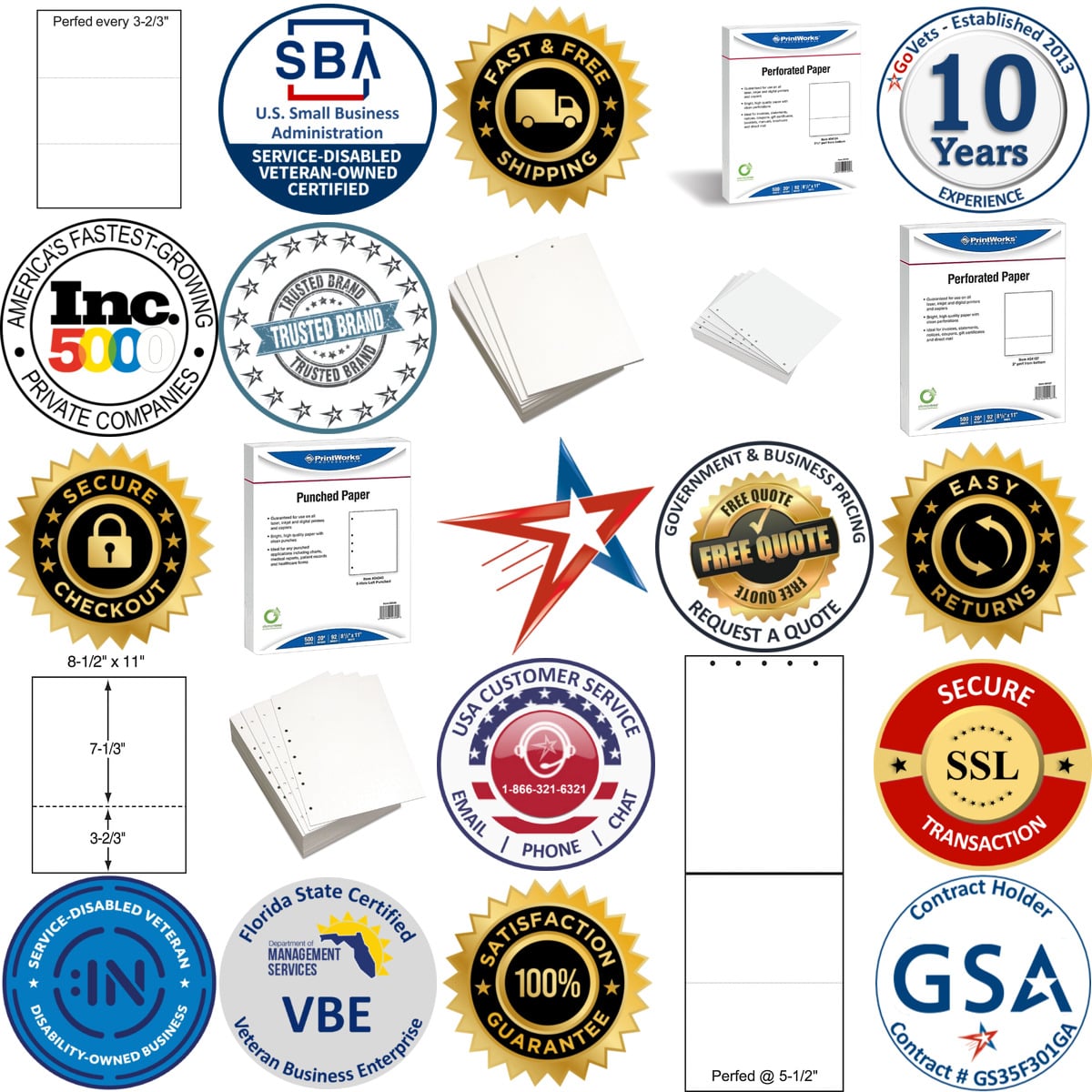 Millions of Products A selection of Perforated and Hole Punched Paper products on GoVets