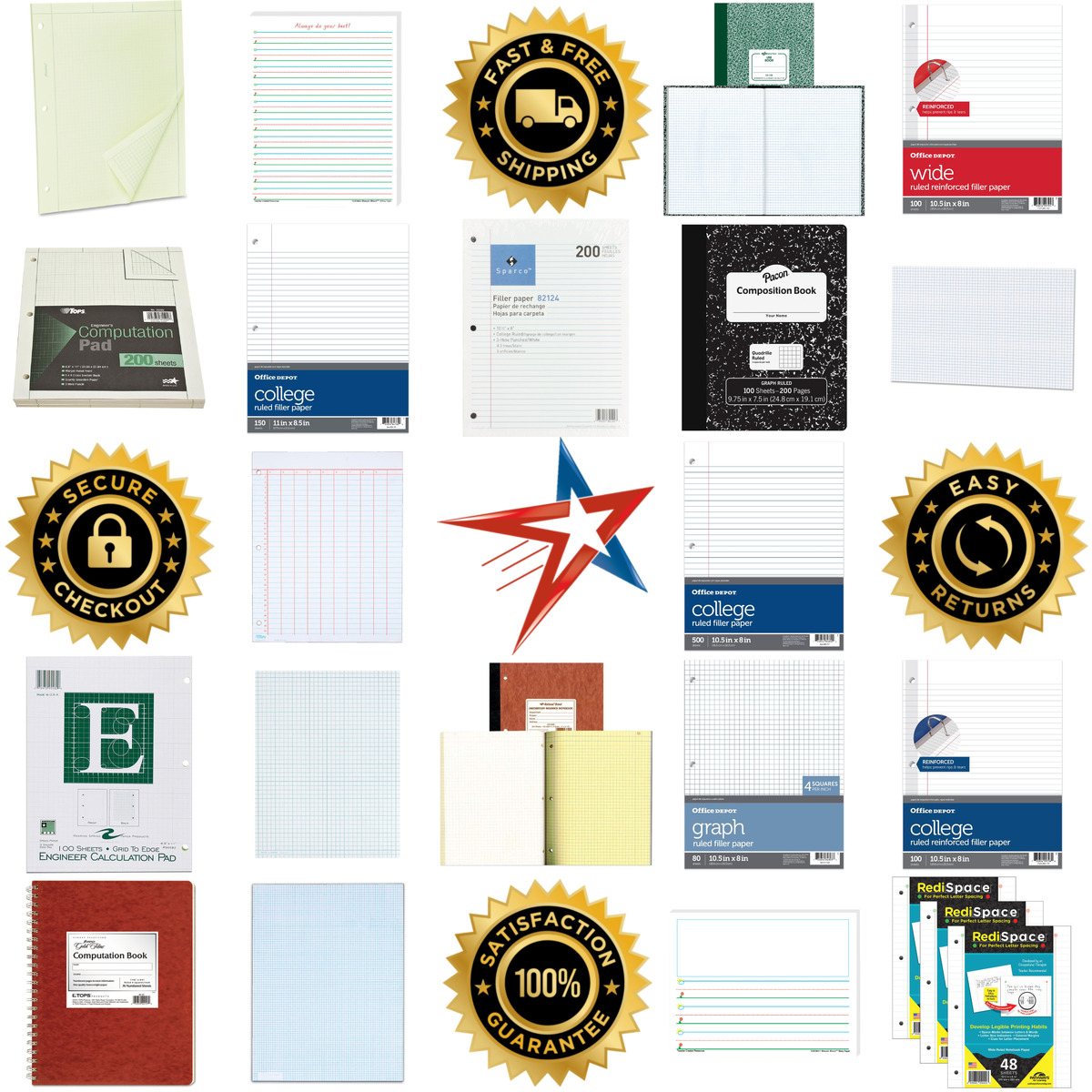 A selection of Filler and Graph Paper products on GoVets