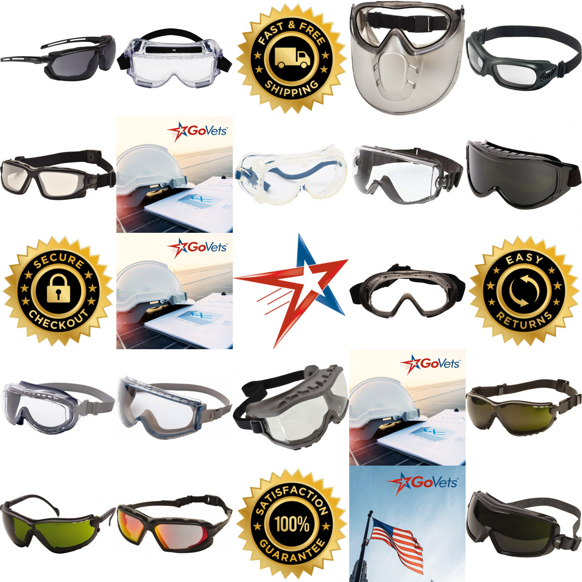A selection of Safety Goggles and Replacement Lenses products on GoVets