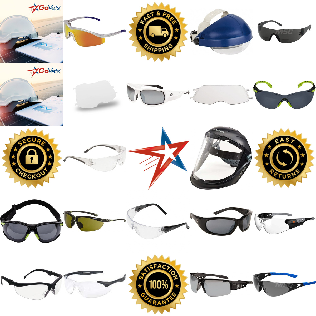 A selection of Eye and Face Protection products on GoVets