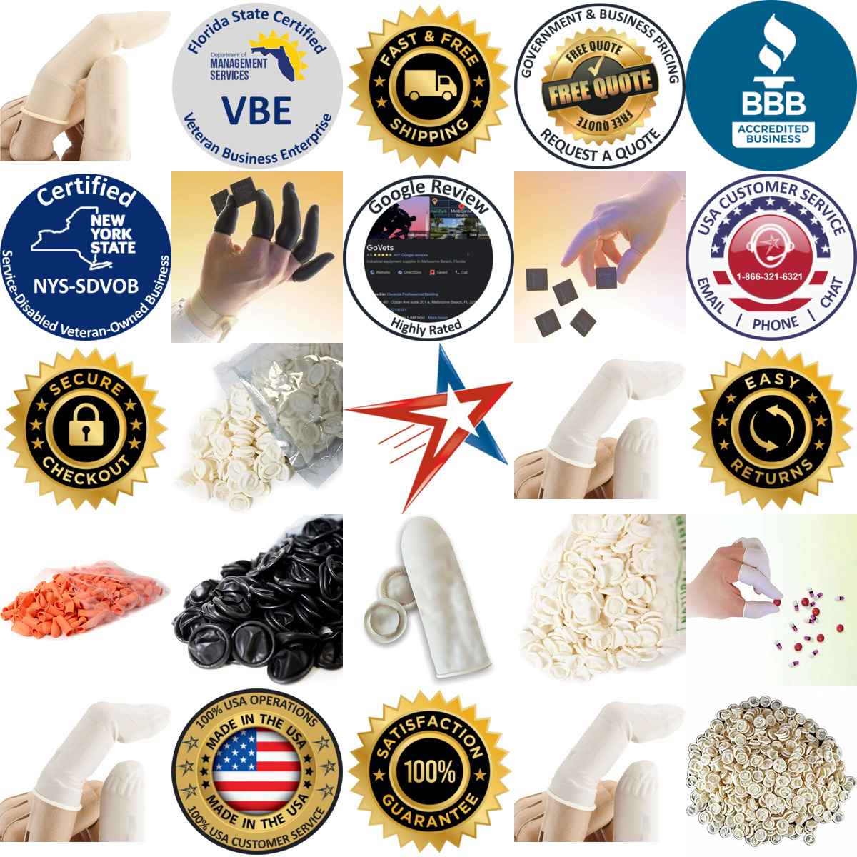 Millions of Products A selection of Finger Cots products on GoVets