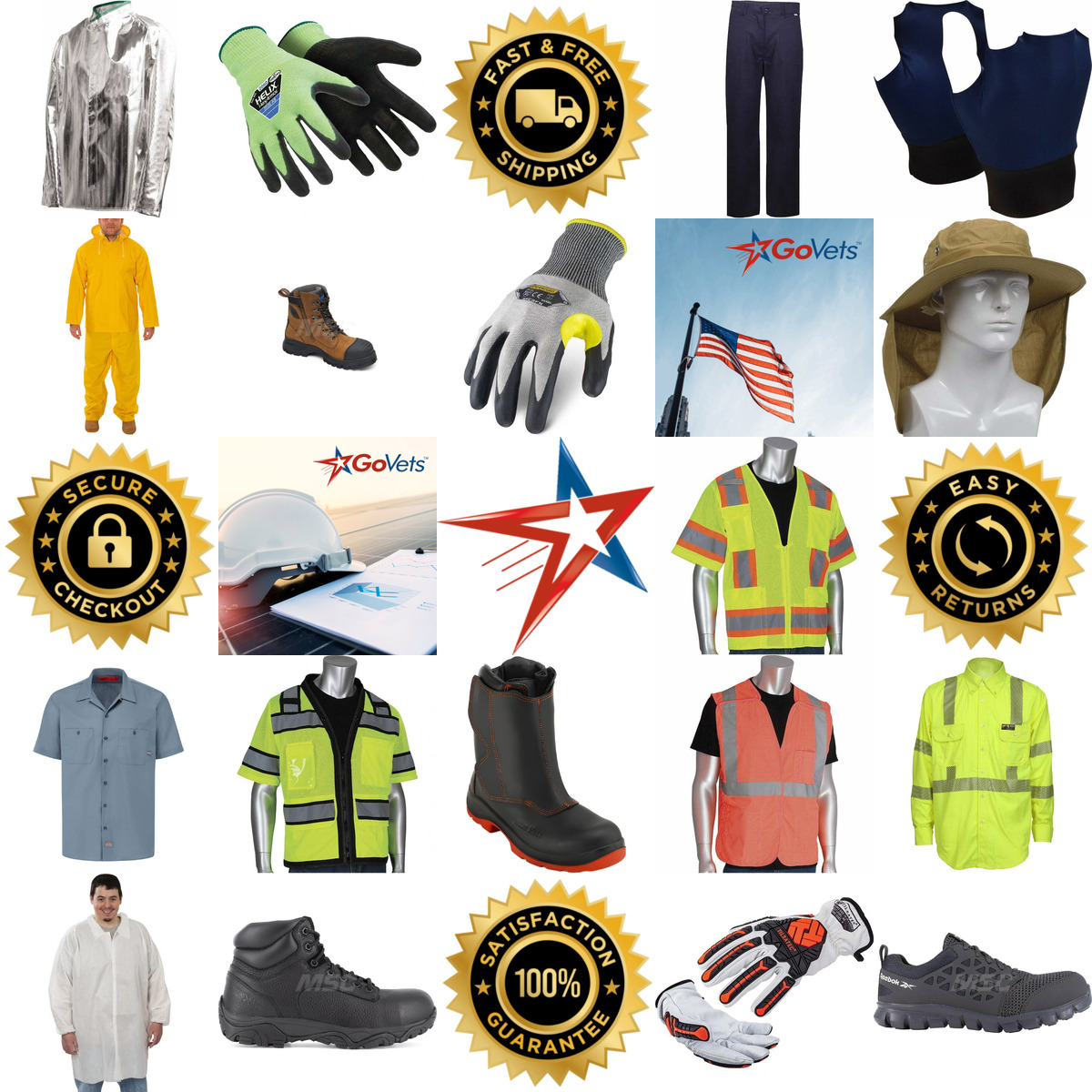 A selection of Personal Protective Equipment products on GoVets